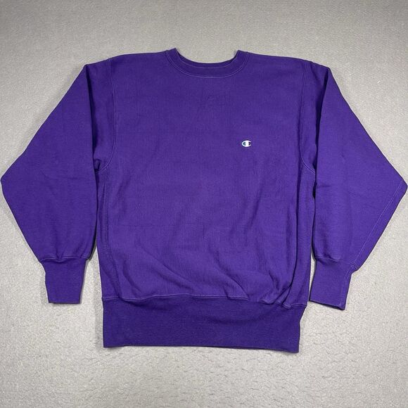 VTG Champion Sweatshirt Womens XL Purple Reverse Weave 90s Crewneck Oversized - Picture 1 of 9